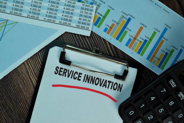 istock Service Innovation write on paperwork isolated on Wooden Table. Business concept 1294093303