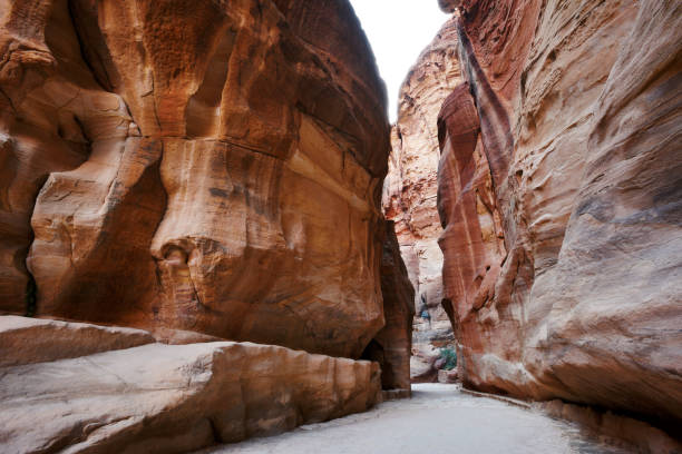 istock Cliffs at narrow passage of Petra Canyon 1294095548