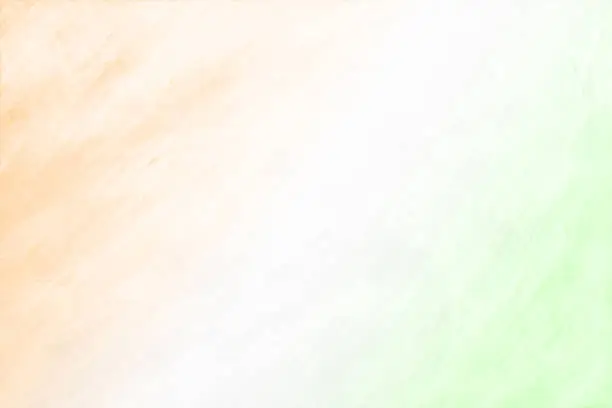 Vector illustration of Indian flag colours- Tricolor - Horizontal vector backgrounds of three very light pastel shades of saffron, white and green blending