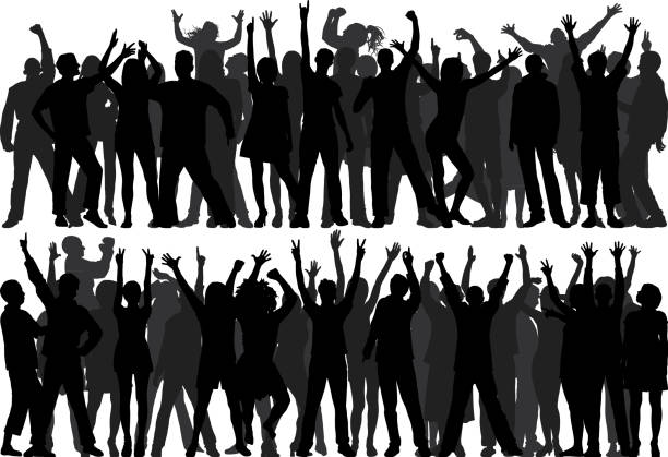 Crowd (All People Are Complete and Moveable) Crowd. All people are complete and moveable. angry crowd stock illustrations