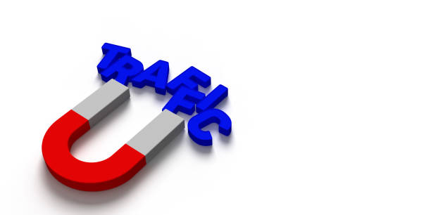 istock Traffic text letters gravitated towards a red magnet on white background 1294107702