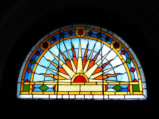 istock Bright and colorful stained glass window 1294107728