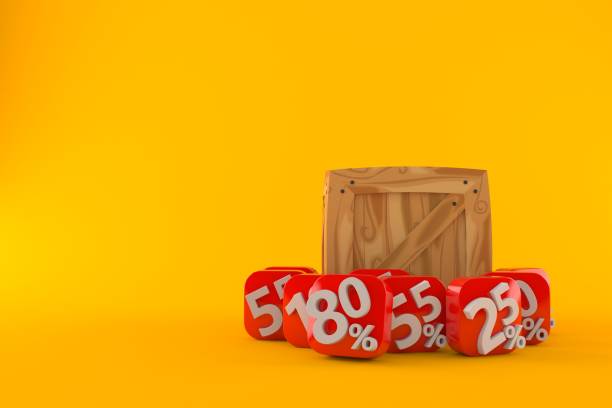 istock Crate with percent symbols 1294108605