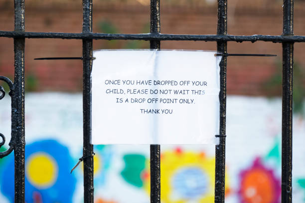 istock School child drop off point sign at entrance 1294113437