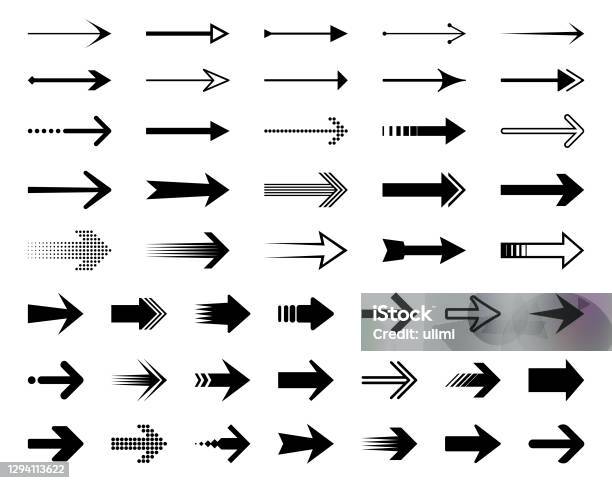 Стрелки — стоковая векторная графика и другие изображения на тему Символ стрелка - Символ стрелка, Стрела, Знак направления движения
