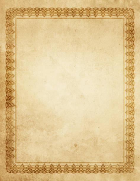 istock Old grunge paper background with vintage border. 1294115499