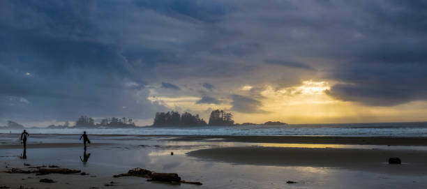 istock A sunset on Chesterman Beach, with two surfers walking 1294119955