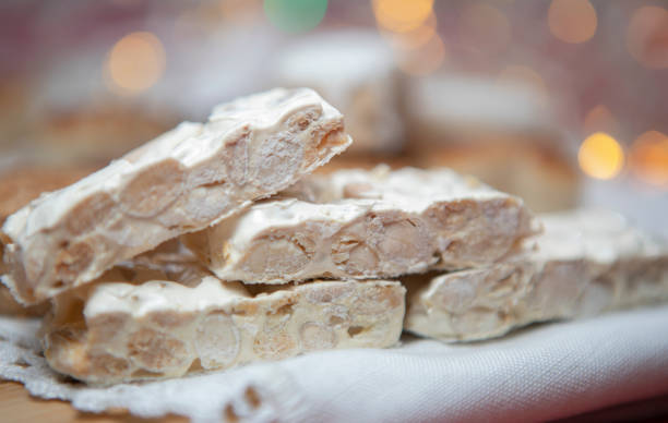 turrón de alicante, spanish' christmas sweets - torrone fotografías e imágenes de stock