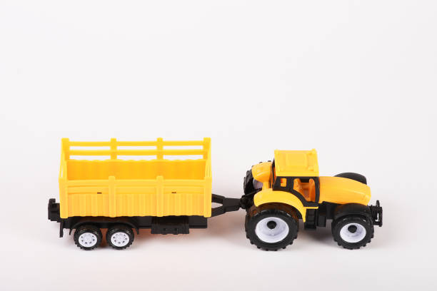 istock Toy tractor on the white background 1294125517