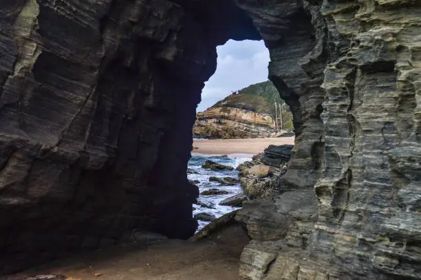 Hole in the wall natural rock formation at Thompsons bay beach ballito South Africa