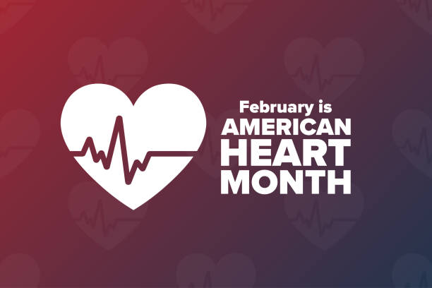 February is American Heart Month. Holiday concept. Template for background, banner, card, poster with text inscription. Vector EPS10 illustration. February is American Heart Month. Holiday concept. Template for background, banner, card, poster with text inscription. Vector EPS10 illustration workout logo stock illustrations