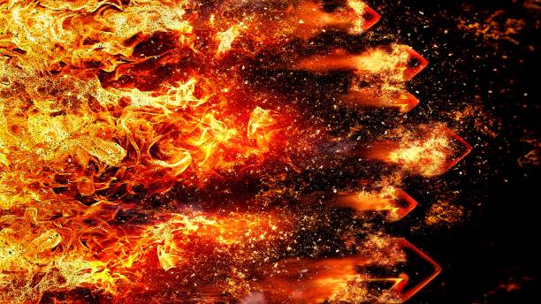 istock 3D illustration of burning flame arrow 1294131910