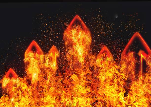 istock 3D illustration of burning flame arrow 1294131912