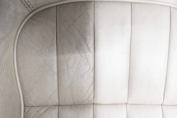istock Before and after effect of cleaning car leather seats 1294134974