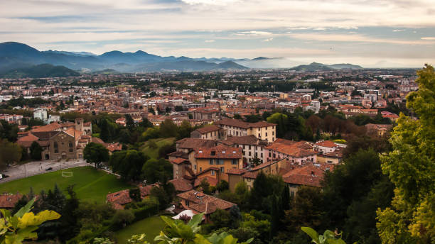 istock panoramic mountains and city view, Bergamo, Italy 1294138890
