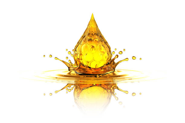 istock Drop With Hexagons On The Splash Oil 1294145769
