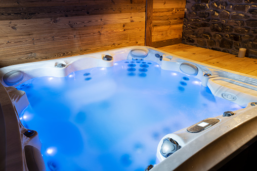 View of Hot tub in a house, France