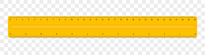 Yellow Ruler With Scale 20 Cm Ruler With Cm And Inches Scale Realistic ...