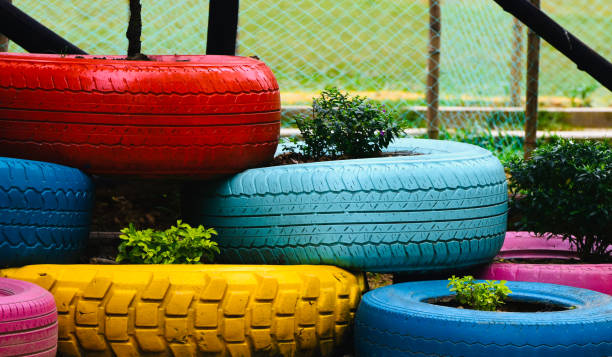 istock Colourful nylon tyres unique stock photo 1294148015