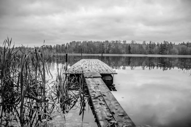 istock Dock on a Frozen Lake in Latvia 1294148024