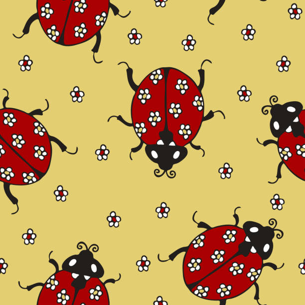 Ladybug Pattern Backround Ladybug Pattern Wallpaper Ladybug Seamless Pattern Background Or