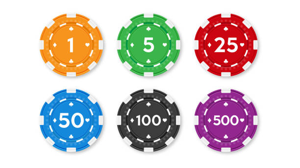 zestaw żetonów do pokera i kasyna. - silhouette poker computer icon symbol stock illustrations