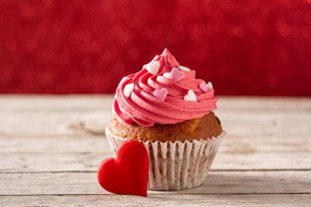 istock Cupcake decorated with sugar hearts for Valentine's Day 1294152146