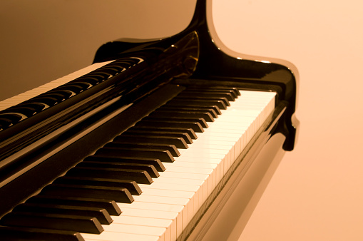 Detail view of a piano