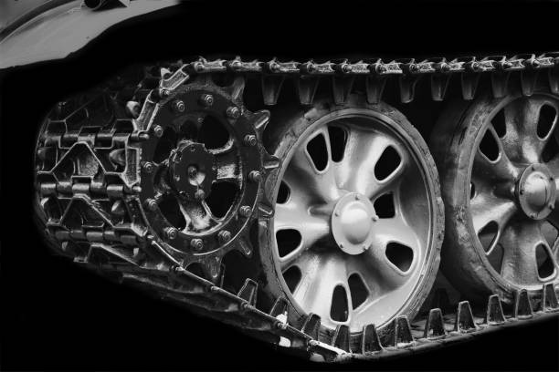 Traditional wheels of an army tank