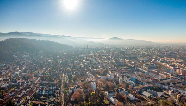 istock Aerial view of Freiburg at sunrise 1294163321