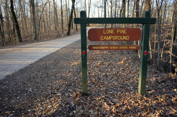 istock Lone Pine Campground Mississippi River State Park sign 1294164440