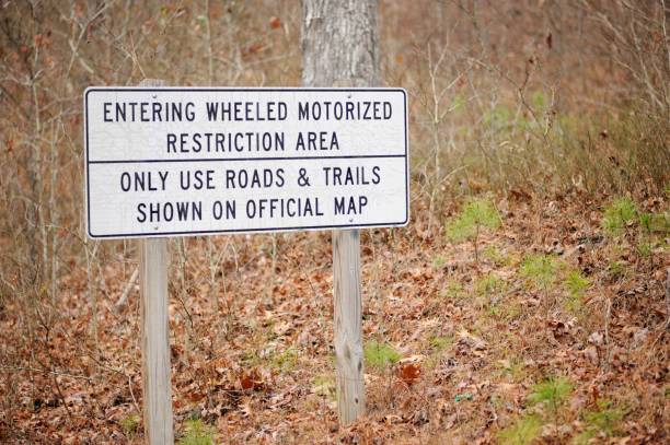 istock Entering wheeled motorized restriction area sign 1294164486