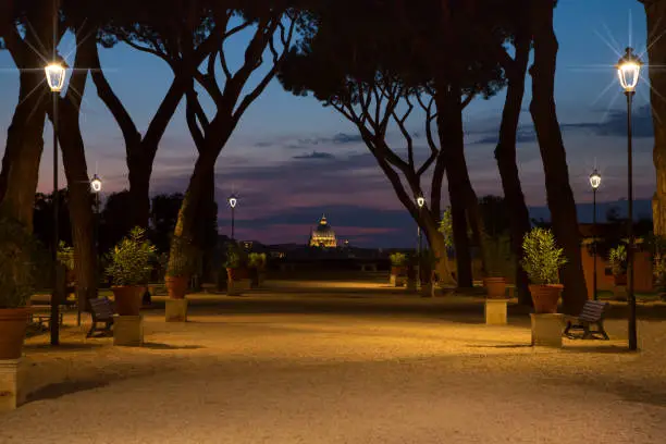 The Savello Park of Rome also known as the Garden of Oranges is a romantic garden with breathtaking views of Rome, Italy