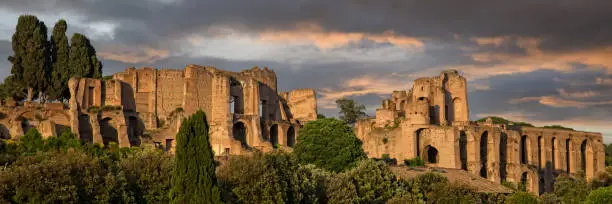 The Domus Augustana was an enormous palace that was located near the Flavian Palace on Palatine Hill in Rome Italy