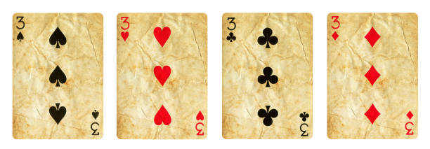 istock Set of Three playing cards - isolated on white 1294180612
