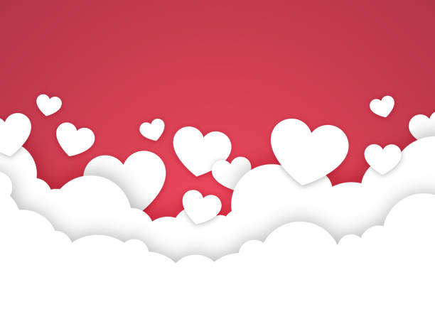 valentinstag herz liebe wolken - frame abstract romance valentines day stock-grafiken, -clipart, -cartoons und -symbole