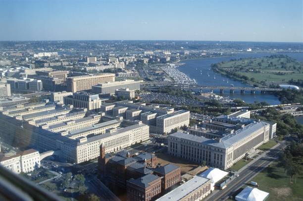 Government Buildings on the Potomac River in Washington DC