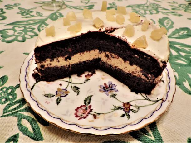 istock Japan. January. New Year's chocolate cream cheese souffle cake. 1294190192