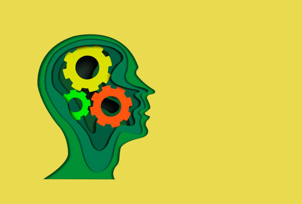 istock Paper Cut Layered Human Head With Colored Gears And Cogs With Clipping Path 1294192234