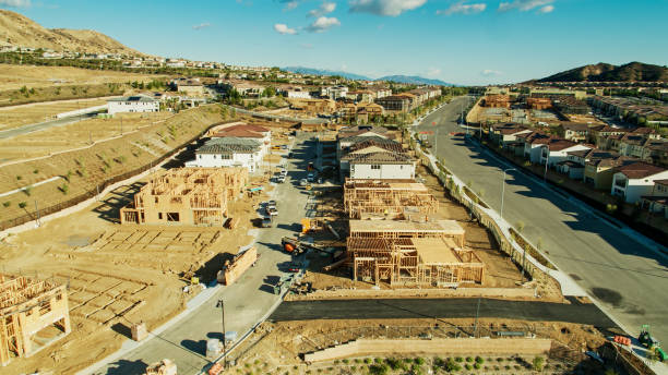 istock Single Family Homes Under Construction - Drone Shot 1294192637