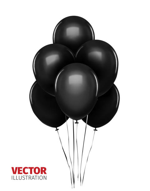istock Black friday sale gold lettering. Holiday shopping. Red background. Vector illustration. Black balloons. 1294196225