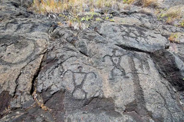 Pu`u Loa Petroglyphs. Volcanoes National Park, Big Island Hawaii