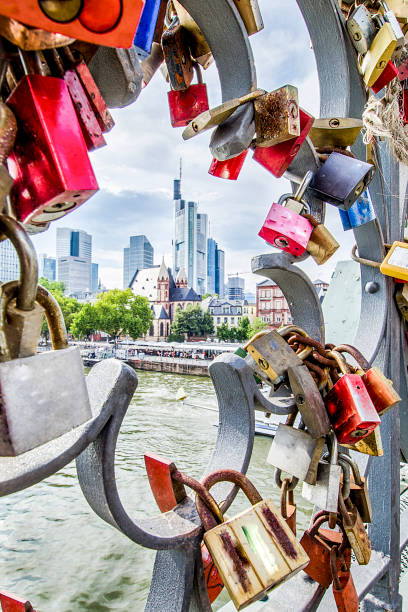 Love padlocks on the bridge