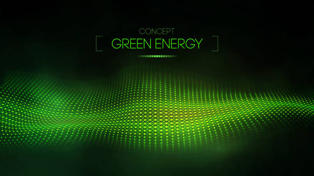 Green energy concept. Vector green technology background. Futuristic vector illustration. Green energy concept. Vector green technology background. green science background stock illustrations