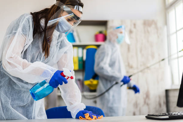 istock Disinfection of an office after a terrorist attack 1294201988