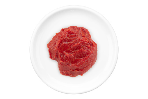 Tomato Paste, Traditional Turkish Food Top View On White