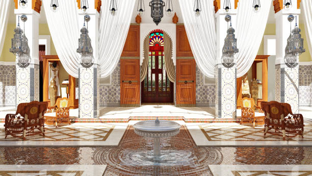 istock 3d render of post modern hotel entrance lobby hall 1294204366