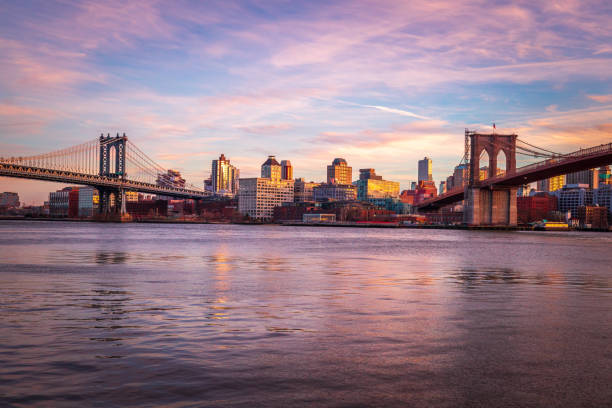 The Manhattan and Brooklyn Bridge, shot from lower Manhattan