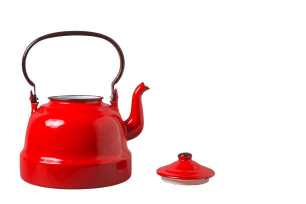 istock Antique porcelain red teapot without lid isolated 1294215308