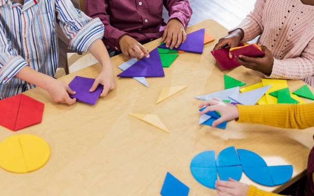 istock Children in school with geometric shapes 1294218070